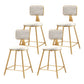 Glam Backrest Armless Counter Stool Iron Bar Stool with Pedal and Velvet Cushion White 4 Piece Set Short Stool(18"H) Clearhalo 'Bar Furniture' 'Bar Stools' 'bar_stools' 'furn' 'furn_bar_stools' 'Furniture' 'furniture_bar_stools' 'Kitchen & Dining Furniture' 4817624