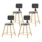 Glam Backrest Armless Counter Stool Iron Bar Stool with Pedal and Velvet Cushion Gray 4 Piece Set Short Stool(18"H) Clearhalo 'Bar Furniture' 'Bar Stools' 'bar_stools' 'furn' 'furn_bar_stools' 'Furniture' 'furniture_bar_stools' 'Kitchen & Dining Furniture' 4817630