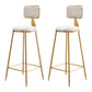 Glam Backrest Armless Counter Stool Iron Bar Stool with Pedal and Velvet Cushion White 2 Piece Set Clearhalo 'Bar Furniture' 'Bar Stools' 'bar_stools' 'furn' 'furn_bar_stools' 'Furniture' 'furniture_bar_stools' 'Kitchen & Dining Furniture' 4817644