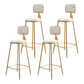 Glam Backrest Armless Counter Stool Iron Bar Stool with Pedal and Velvet Cushion White 4 Piece Set Clearhalo 'Bar Furniture' 'Bar Stools' 'bar_stools' 'furn' 'furn_bar_stools' 'Furniture' 'furniture_bar_stools' 'Kitchen & Dining Furniture' 4817645