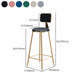 Glam Backrest Armless Counter Stool Iron Bar Stool with Pedal and Velvet Cushion Clearhalo 'Bar Furniture' 'Bar Stools' 'bar_stools' 'furn' 'furn_bar_stools' 'Furniture' 'furniture_bar_stools' 'Kitchen & Dining Furniture' 4817657