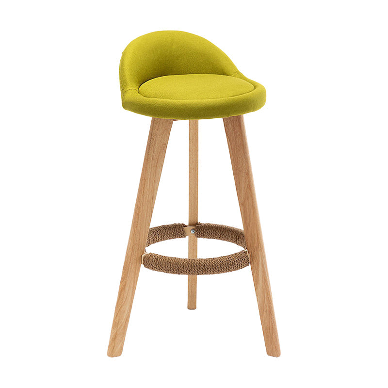 Scandinavian Home Solid Wood Bar Stool Matte Finish Footrest Stool Light Green 1 Piece Clearhalo 'Bar Furniture' 'Bar Stools' 'bar_stools' 'furn' 'furn_bar_stools' 'Furniture' 'furniture_bar_stools' 'Kitchen & Dining Furniture' 4817714