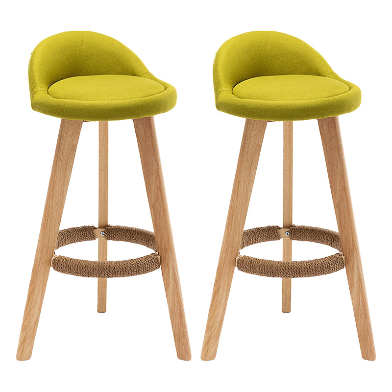 Scandinavian Home Solid Wood Bar Stool Matte Finish Footrest Stool Light Green 2 Piece Set Clearhalo 'Bar Furniture' 'Bar Stools' 'bar_stools' 'furn' 'furn_bar_stools' 'Furniture' 'furniture_bar_stools' 'Kitchen & Dining Furniture' 4817716