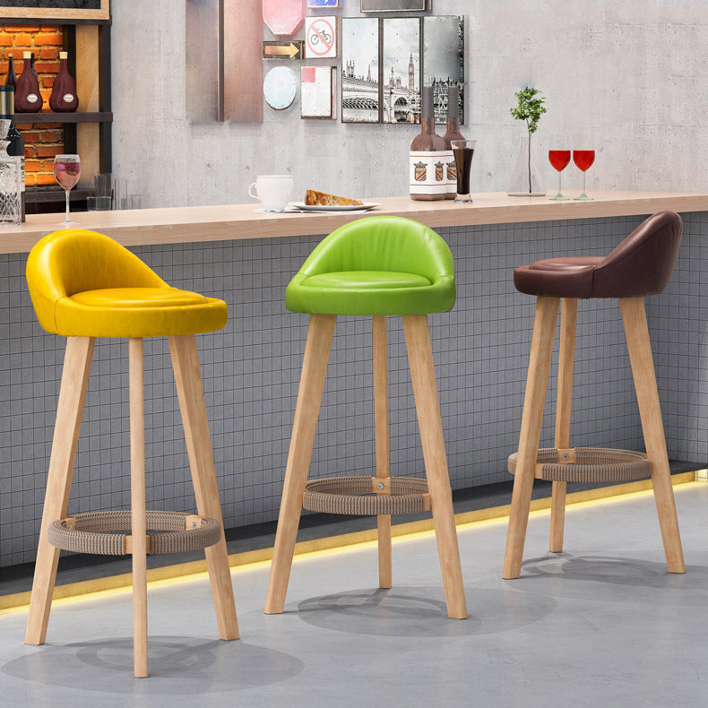 Scandinavian Home Solid Wood Bar Stool Matte Finish Footrest Stool Clearhalo 'Bar Furniture' 'Bar Stools' 'bar_stools' 'furn' 'furn_bar_stools' 'Furniture' 'furniture_bar_stools' 'Kitchen & Dining Furniture' 4817717