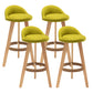 Scandinavian Home Solid Wood Bar Stool Matte Finish Footrest Stool Light Green 4 Piece Set Clearhalo 'Bar Furniture' 'Bar Stools' 'bar_stools' 'furn' 'furn_bar_stools' 'Furniture' 'furniture_bar_stools' 'Kitchen & Dining Furniture' 4817718