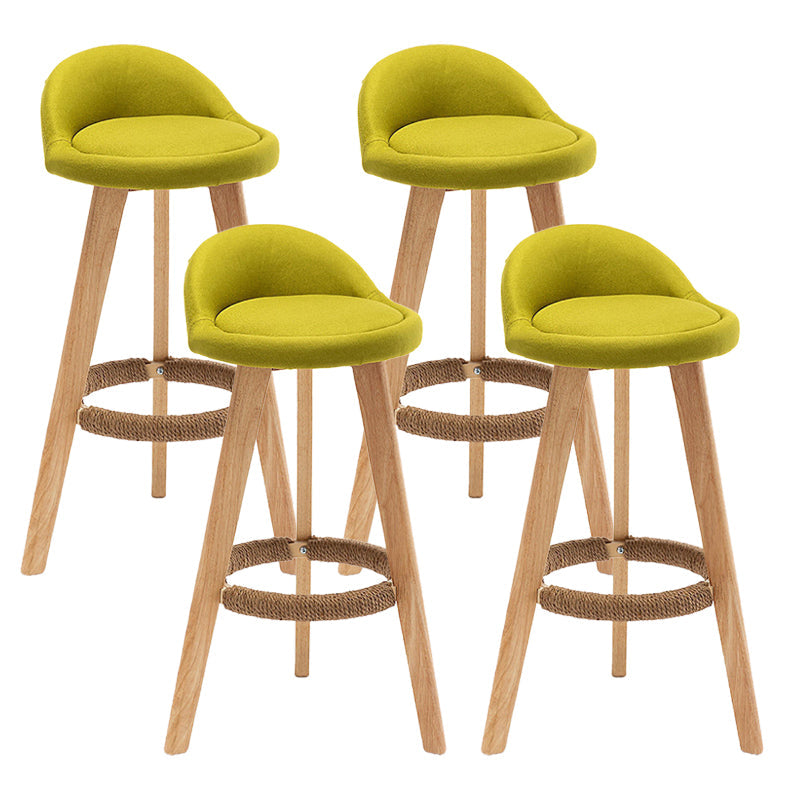 Scandinavian Home Solid Wood Bar Stool Matte Finish Footrest Stool Light Green 4 Piece Set Clearhalo 'Bar Furniture' 'Bar Stools' 'bar_stools' 'furn' 'furn_bar_stools' 'Furniture' 'furniture_bar_stools' 'Kitchen & Dining Furniture' 4817718