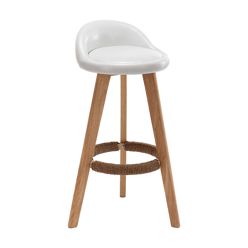 Scandinavian Home Solid Wood Bar Stool Matte Finish Footrest Stool White 1 Piece Clearhalo 'Bar Furniture' 'Bar Stools' 'bar_stools' 'furn' 'furn_bar_stools' 'Furniture' 'furniture_bar_stools' 'Kitchen & Dining Furniture' 4817720