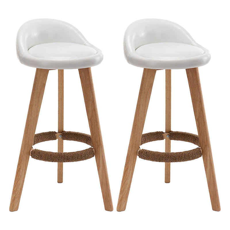 Scandinavian Home Solid Wood Bar Stool Matte Finish Footrest Stool White 2 Piece Set Clearhalo 'Bar Furniture' 'Bar Stools' 'bar_stools' 'furn' 'furn_bar_stools' 'Furniture' 'furniture_bar_stools' 'Kitchen & Dining Furniture' 4817722