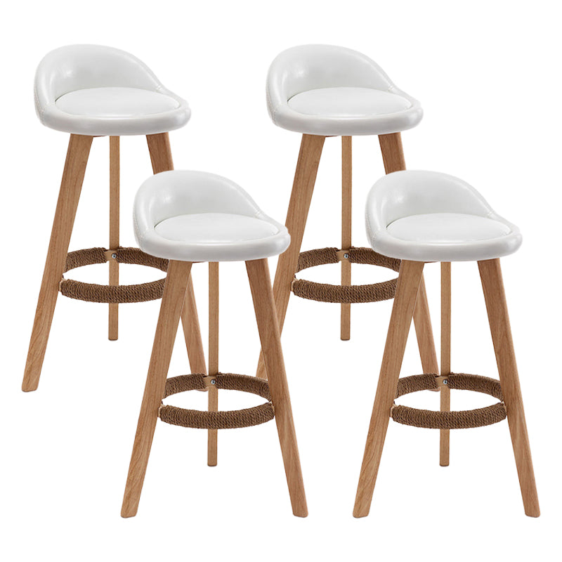 Scandinavian Home Solid Wood Bar Stool Matte Finish Footrest Stool White 4 Piece Set Clearhalo 'Bar Furniture' 'Bar Stools' 'bar_stools' 'furn' 'furn_bar_stools' 'Furniture' 'furniture_bar_stools' 'Kitchen & Dining Furniture' 4817723