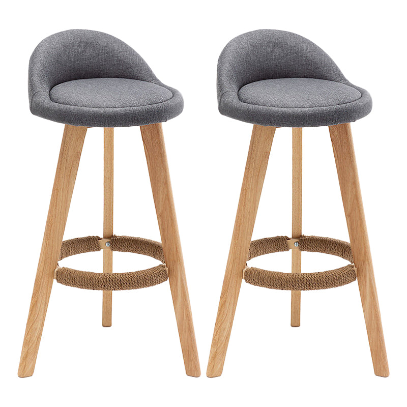Scandinavian Home Solid Wood Bar Stool Matte Finish Footrest Stool Grey 2 Piece Set Clearhalo 'Bar Furniture' 'Bar Stools' 'bar_stools' 'furn' 'furn_bar_stools' 'Furniture' 'furniture_bar_stools' 'Kitchen & Dining Furniture' 4817727