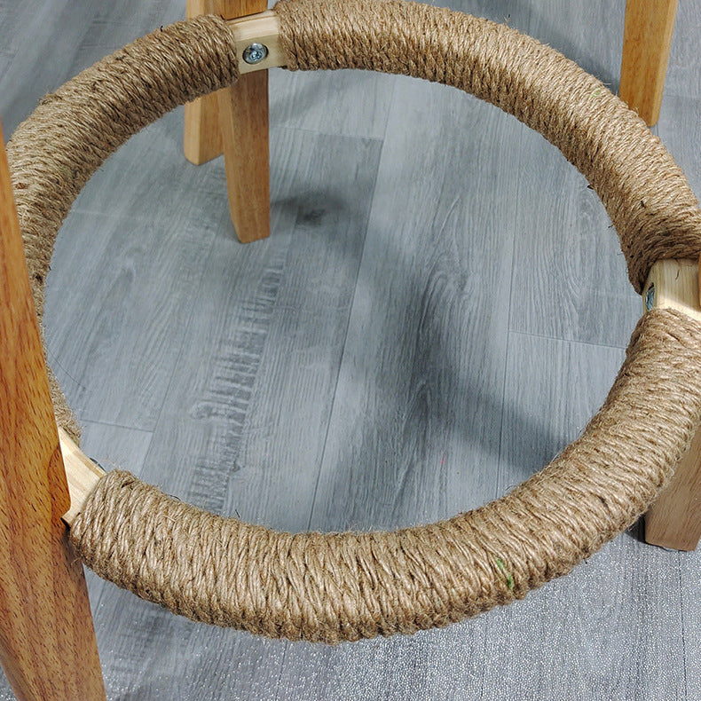 Scandinavian Home Solid Wood Bar Stool Matte Finish Footrest Stool Clearhalo 'Bar Furniture' 'Bar Stools' 'bar_stools' 'furn' 'furn_bar_stools' 'Furniture' 'furniture_bar_stools' 'Kitchen & Dining Furniture' 4817728
