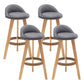Scandinavian Home Solid Wood Bar Stool Matte Finish Footrest Stool Grey 4 Piece Set Clearhalo 'Bar Furniture' 'Bar Stools' 'bar_stools' 'furn' 'furn_bar_stools' 'Furniture' 'furniture_bar_stools' 'Kitchen & Dining Furniture' 4817729