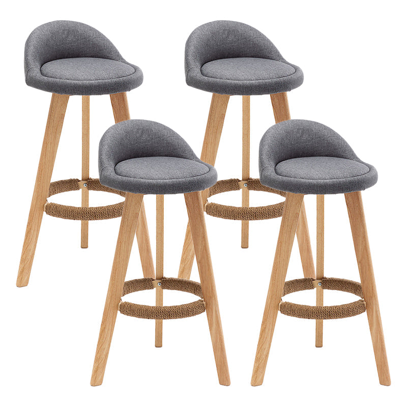 Scandinavian Home Solid Wood Bar Stool Matte Finish Footrest Stool Grey 4 Piece Set Clearhalo 'Bar Furniture' 'Bar Stools' 'bar_stools' 'furn' 'furn_bar_stools' 'Furniture' 'furniture_bar_stools' 'Kitchen & Dining Furniture' 4817729