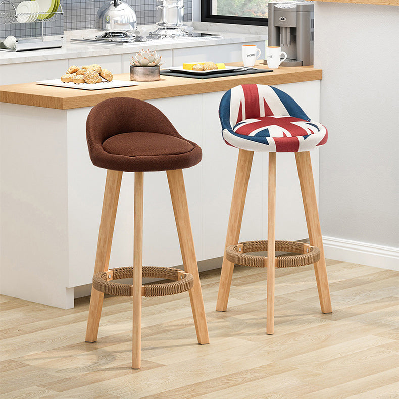 Scandinavian Home Solid Wood Bar Stool Matte Finish Footrest Stool Clearhalo 'Bar Furniture' 'Bar Stools' 'bar_stools' 'furn' 'furn_bar_stools' 'Furniture' 'furniture_bar_stools' 'Kitchen & Dining Furniture' 4817730