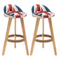 Scandinavian Home Solid Wood Bar Stool Matte Finish Footrest Stool Red-White-Blue 2 Piece Set Clearhalo 'Bar Furniture' 'Bar Stools' 'bar_stools' 'furn' 'furn_bar_stools' 'Furniture' 'furniture_bar_stools' 'Kitchen & Dining Furniture' 4817733