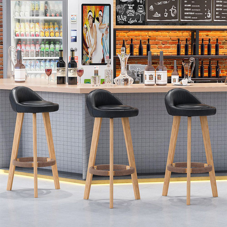 Scandinavian Home Solid Wood Bar Stool Matte Finish Footrest Stool Clearhalo 'Bar Furniture' 'Bar Stools' 'bar_stools' 'furn' 'furn_bar_stools' 'Furniture' 'furniture_bar_stools' 'Kitchen & Dining Furniture' 4817735