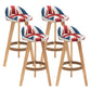 Scandinavian Home Solid Wood Bar Stool Matte Finish Footrest Stool Red-White-Blue 4 Piece Set Clearhalo 'Bar Furniture' 'Bar Stools' 'bar_stools' 'furn' 'furn_bar_stools' 'Furniture' 'furniture_bar_stools' 'Kitchen & Dining Furniture' 4817736