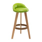 Scandinavian Home Solid Wood Bar Stool Matte Finish Footrest Stool Green 1 Piece Clearhalo 'Bar Furniture' 'Bar Stools' 'bar_stools' 'furn' 'furn_bar_stools' 'Furniture' 'furniture_bar_stools' 'Kitchen & Dining Furniture' 4817737