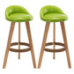 Scandinavian Home Solid Wood Bar Stool Matte Finish Footrest Stool Green 2 Piece Set Clearhalo 'Bar Furniture' 'Bar Stools' 'bar_stools' 'furn' 'furn_bar_stools' 'Furniture' 'furniture_bar_stools' 'Kitchen & Dining Furniture' 4817738
