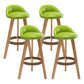 Scandinavian Home Solid Wood Bar Stool Matte Finish Footrest Stool Green 4 Piece Set Clearhalo 'Bar Furniture' 'Bar Stools' 'bar_stools' 'furn' 'furn_bar_stools' 'Furniture' 'furniture_bar_stools' 'Kitchen & Dining Furniture' 4817739