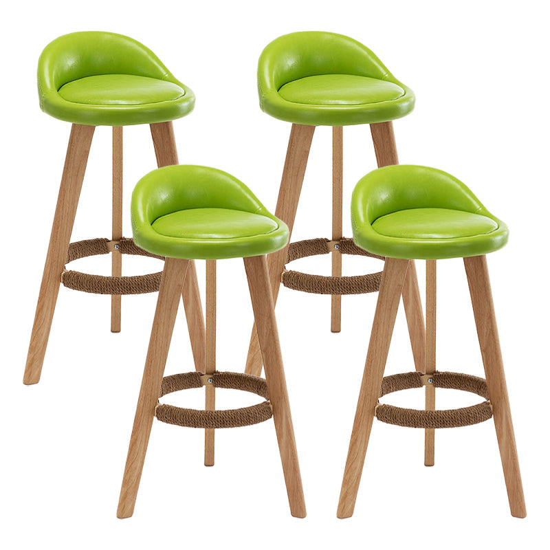 Scandinavian Home Solid Wood Bar Stool Matte Finish Footrest Stool Green 4 Piece Set Clearhalo 'Bar Furniture' 'Bar Stools' 'bar_stools' 'furn' 'furn_bar_stools' 'Furniture' 'furniture_bar_stools' 'Kitchen & Dining Furniture' 4817739