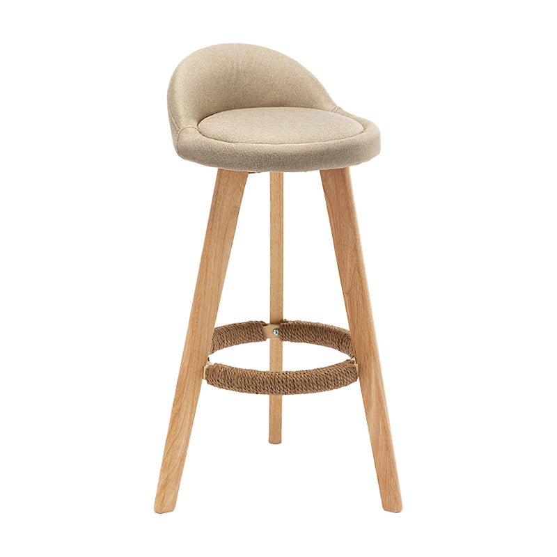 Scandinavian Home Solid Wood Bar Stool Matte Finish Footrest Stool Khaki 1 Piece Clearhalo 'Bar Furniture' 'Bar Stools' 'bar_stools' 'furn' 'furn_bar_stools' 'Furniture' 'furniture_bar_stools' 'Kitchen & Dining Furniture' 4817740