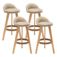Scandinavian Home Solid Wood Bar Stool Matte Finish Footrest Stool Khaki 4 Piece Set Clearhalo 'Bar Furniture' 'Bar Stools' 'bar_stools' 'furn' 'furn_bar_stools' 'Furniture' 'furniture_bar_stools' 'Kitchen & Dining Furniture' 4817742