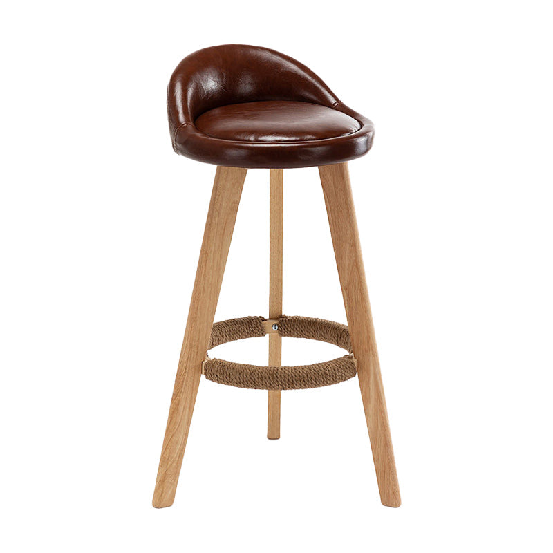 Scandinavian Home Solid Wood Bar Stool Matte Finish Footrest Stool Dark Coffee 1 Piece Clearhalo 'Bar Furniture' 'Bar Stools' 'bar_stools' 'furn' 'furn_bar_stools' 'Furniture' 'furniture_bar_stools' 'Kitchen & Dining Furniture' 4817743