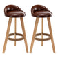 Scandinavian Home Solid Wood Bar Stool Matte Finish Footrest Stool Dark Coffee 2 Piece Set Clearhalo 'Bar Furniture' 'Bar Stools' 'bar_stools' 'furn' 'furn_bar_stools' 'Furniture' 'furniture_bar_stools' 'Kitchen & Dining Furniture' 4817744