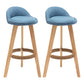 Scandinavian Home Solid Wood Bar Stool Matte Finish Footrest Stool Blue 2 Piece Set Clearhalo 'Bar Furniture' 'Bar Stools' 'bar_stools' 'furn' 'furn_bar_stools' 'Furniture' 'furniture_bar_stools' 'Kitchen & Dining Furniture' 4817747