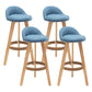 Scandinavian Home Solid Wood Bar Stool Matte Finish Footrest Stool Blue 4 Piece Set Clearhalo 'Bar Furniture' 'Bar Stools' 'bar_stools' 'furn' 'furn_bar_stools' 'Furniture' 'furniture_bar_stools' 'Kitchen & Dining Furniture' 4817748