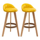 Scandinavian Home Solid Wood Bar Stool Matte Finish Footrest Stool Yellow 2 Piece Set Clearhalo 'Bar Furniture' 'Bar Stools' 'bar_stools' 'furn' 'furn_bar_stools' 'Furniture' 'furniture_bar_stools' 'Kitchen & Dining Furniture' 4817750