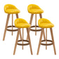 Scandinavian Home Solid Wood Bar Stool Matte Finish Footrest Stool Yellow 4 Piece Set Clearhalo 'Bar Furniture' 'Bar Stools' 'bar_stools' 'furn' 'furn_bar_stools' 'Furniture' 'furniture_bar_stools' 'Kitchen & Dining Furniture' 4817751
