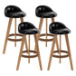 Scandinavian Home Solid Wood Bar Stool Matte Finish Footrest Stool Black 4 Piece Set Clearhalo 'Bar Furniture' 'Bar Stools' 'bar_stools' 'furn' 'furn_bar_stools' 'Furniture' 'furniture_bar_stools' 'Kitchen & Dining Furniture' 4817754