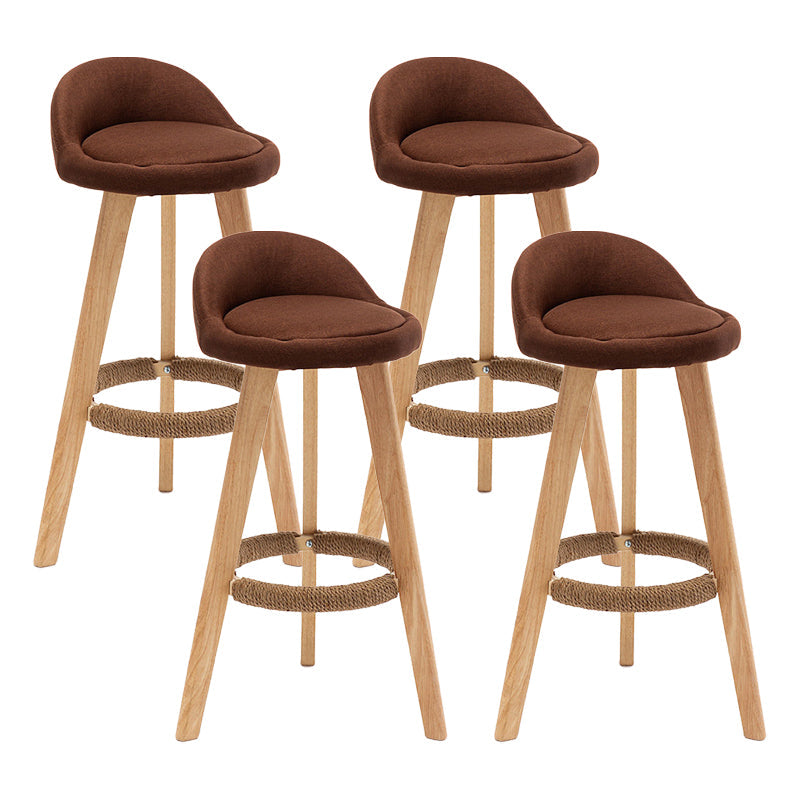 Scandinavian Home Solid Wood Bar Stool Matte Finish Footrest Stool Coffee 4 Piece Set Clearhalo 'Bar Furniture' 'Bar Stools' 'bar_stools' 'furn' 'furn_bar_stools' 'Furniture' 'furniture_bar_stools' 'Kitchen & Dining Furniture' 4817757