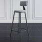 Modern Backrest Counter Stool Iron Milk Tea Shop Bar Stool with Cushion and Pedal Clearhalo 'Bar Furniture' 'Bar Stools' 'bar_stools' 'furn' 'furn_bar_stools' 'Furniture' 'furniture_bar_stools' 'Kitchen & Dining Furniture' 4817763