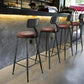 Modern Backrest Counter Stool Iron Milk Tea Shop Bar Stool with Cushion and Pedal Clearhalo 'Bar Furniture' 'Bar Stools' 'bar_stools' 'furn' 'furn_bar_stools' 'Furniture' 'furniture_bar_stools' 'Kitchen & Dining Furniture' 4817765
