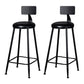 Modern Backrest Counter Stool Iron Milk Tea Shop Bar Stool with Cushion and Pedal Black 2 Piece Set Clearhalo 'Bar Furniture' 'Bar Stools' 'bar_stools' 'furn' 'furn_bar_stools' 'Furniture' 'furniture_bar_stools' 'Kitchen & Dining Furniture' 4817773