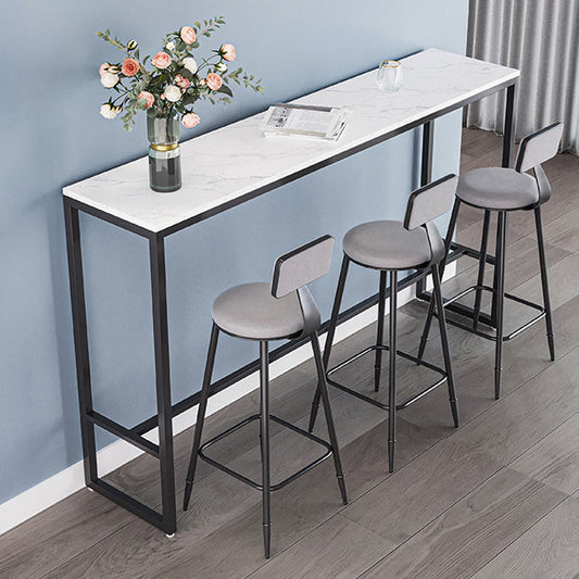 Modern Backrest Counter Stool Iron Milk Tea Shop Bar Stool with Cushion and Pedal Clearhalo 'Bar Furniture' 'Bar Stools' 'bar_stools' 'furn' 'furn_bar_stools' 'Furniture' 'furniture_bar_stools' 'Kitchen & Dining Furniture' 4817777