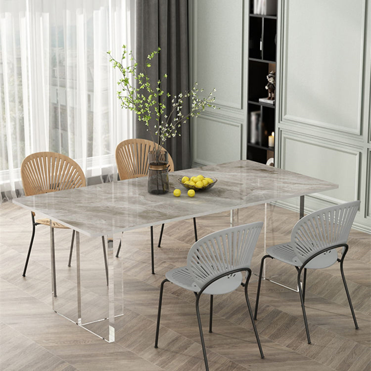 Modern Rectangle White Dining Table Set 1/2/5/7 Pieces Dining Set for Home Use Clearhalo 'Dining Room Sets' 'Dining Tables & Seating' 'dining_room_set' 'furn' 'furn_dining_room_set' 'Furniture' 'furniture_dining_room_set' 'Kitchen & Dining Furniture' 4817815