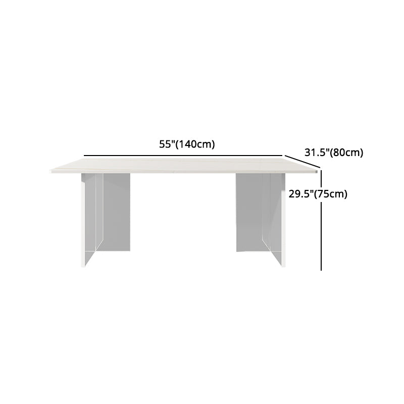 Modern Rectangle White Dining Table Set 1/2/5/7 Pieces Dining Set for Home Use Clearhalo 'Dining Room Sets' 'Dining Tables & Seating' 'dining_room_set' 'furn' 'furn_dining_room_set' 'Furniture' 'furniture_dining_room_set' 'Kitchen & Dining Furniture' 4817819