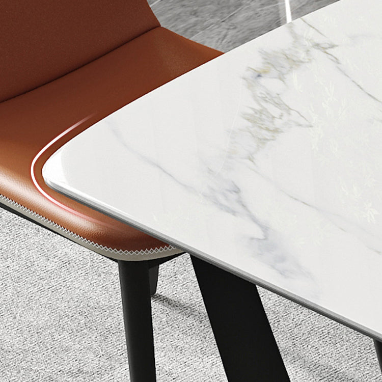 Modern Scalable Dinette Set 1/4/5/7 Pieces Dining Table Set with White Sintered Stone Top Clearhalo 'Dining Room Sets' 'Dining Tables & Seating' 'dining_room_set' 'furn' 'furn_dining_room_set' 'Furniture' 'furniture_dining_room_set' 'Kitchen & Dining Furniture' 4817831