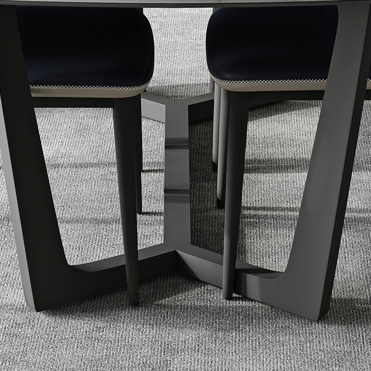 Modern Scalable Dinette Set 1/4/5/7 Pieces Dining Table Set with White Sintered Stone Top Clearhalo 'Dining Room Sets' 'Dining Tables & Seating' 'dining_room_set' 'furn' 'furn_dining_room_set' 'Furniture' 'furniture_dining_room_set' 'Kitchen & Dining Furniture' 4817833