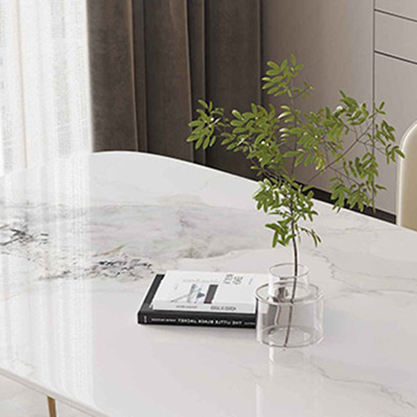 Luxury Sintered Stone Top Dining Set Rectangle 1/4/5/7 Pieces Dining Table with Chairs Clearhalo 'Dining Room Sets' 'Dining Tables & Seating' 'dining_room_set' 'furn' 'furn_dining_room_set' 'Furniture' 'furniture_dining_room_set' 'Kitchen & Dining Furniture' 4817847