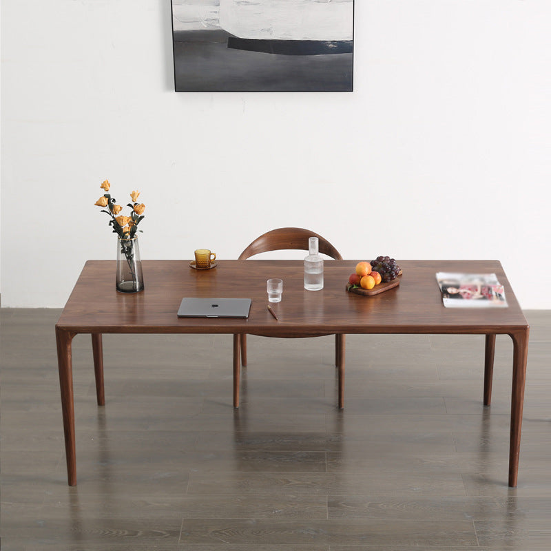 Modern Rectangle Walnut Wood Dining Set 1/2/3/5/7 Pieces Dining Table with Wood Chairs 2 Pieces: Table, 1 Chair Clearhalo 'Dining Room Sets' 'Dining Tables & Seating' 'dining_room_set' 'furn' 'furn_dining_room_set' 'Furniture' 'furniture_dining_room_set' 'Kitchen & Dining Furniture' 4817861