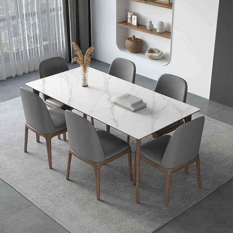 Modern Sintered Stone Dining Set 1/2/4/5/7 Pieces Dining Table with Chairs Clearhalo 'Dining Room Sets' 'Dining Tables & Seating' 'dining_room_set' 'furn' 'furn_dining_room_set' 'Furniture' 'furniture_dining_room_set' 'Kitchen & Dining Furniture' 4817876