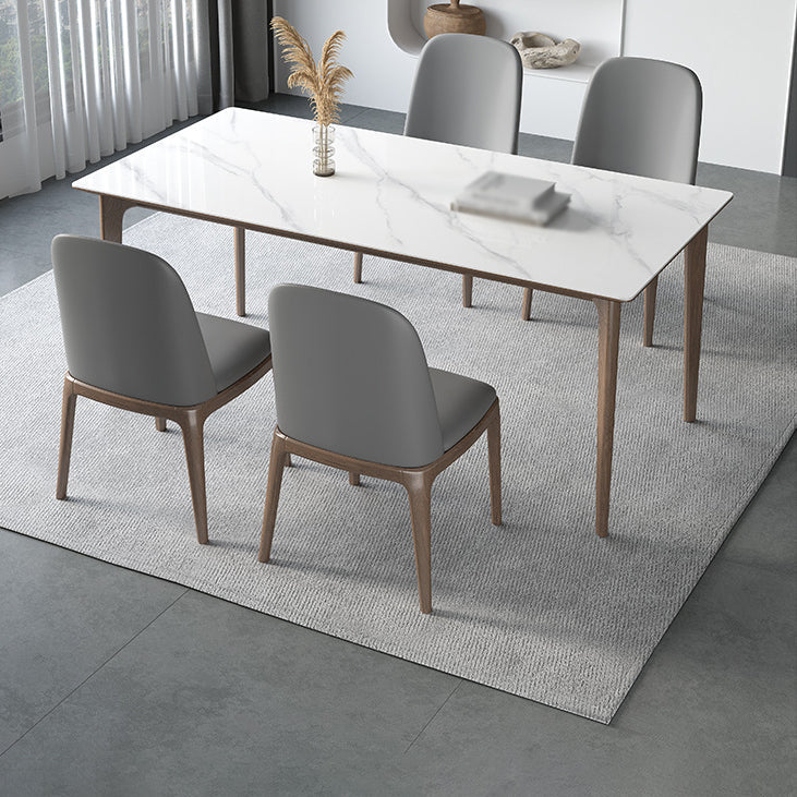 Modern Sintered Stone Dining Set 1/2/4/5/7 Pieces Dining Table with Chairs 5 Pieces: Table, 4 Chairs Clearhalo 'Dining Room Sets' 'Dining Tables & Seating' 'dining_room_set' 'furn' 'furn_dining_room_set' 'Furniture' 'furniture_dining_room_set' 'Kitchen & Dining Furniture' 4817878