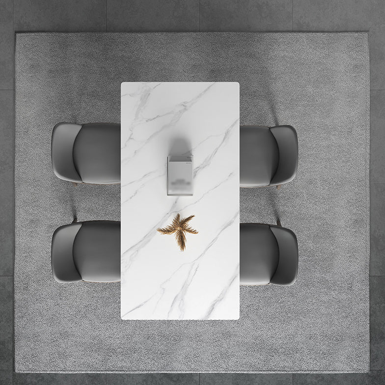 Modern Sintered Stone Dining Set 1/2/4/5/7 Pieces Dining Table with Chairs Clearhalo 'Dining Room Sets' 'Dining Tables & Seating' 'dining_room_set' 'furn' 'furn_dining_room_set' 'Furniture' 'furniture_dining_room_set' 'Kitchen & Dining Furniture' 4817889