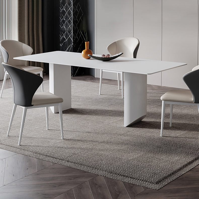 Modern Sintered Stone Top Dining Set 1/4/5/7 Rectangle Pieces Dining Table with Chairs Clearhalo 'Dining Room Sets' 'Dining Tables & Seating' 'dining_room_set' 'furn' 'furn_dining_room_set' 'Furniture' 'furniture_dining_room_set' 'Kitchen & Dining Furniture' 4817901