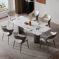 Modern Sintered Stone Top Dining Set Rectangle 1/2/4/5/7 Pieces Dining Table with Chairs 7 Pieces: Table, 6 Chairs Clearhalo 'Dining Room Sets' 'Dining Tables & Seating' 'dining_room_set' 'furn' 'furn_dining_room_set' 'Furniture' 'furniture_dining_room_set' 'Kitchen & Dining Furniture' 4817917